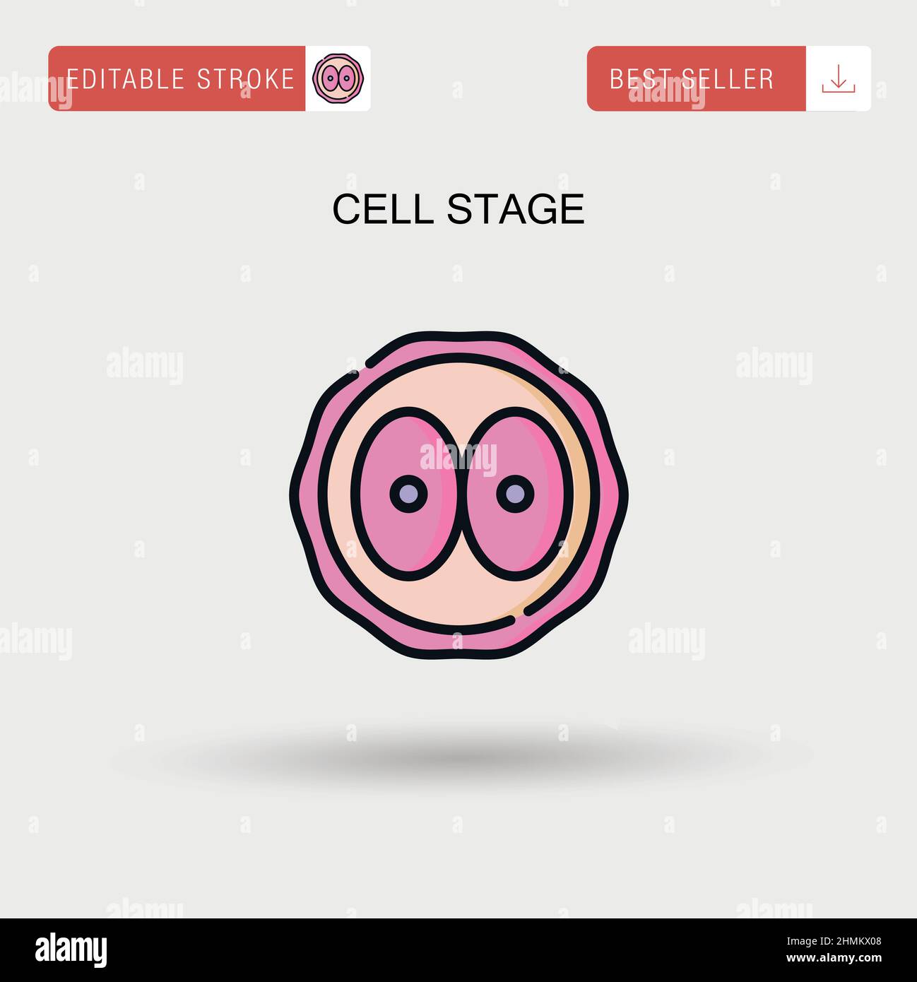 Cell stage Simple vector icon. Stock Vector