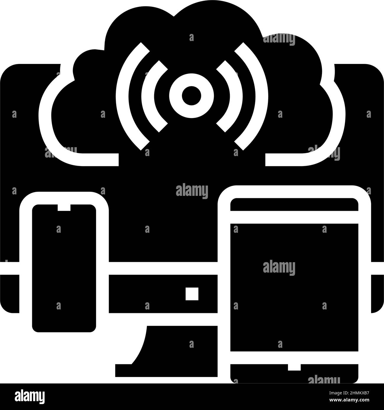Cloud storage black glyph Stock Vector Images - Alamy