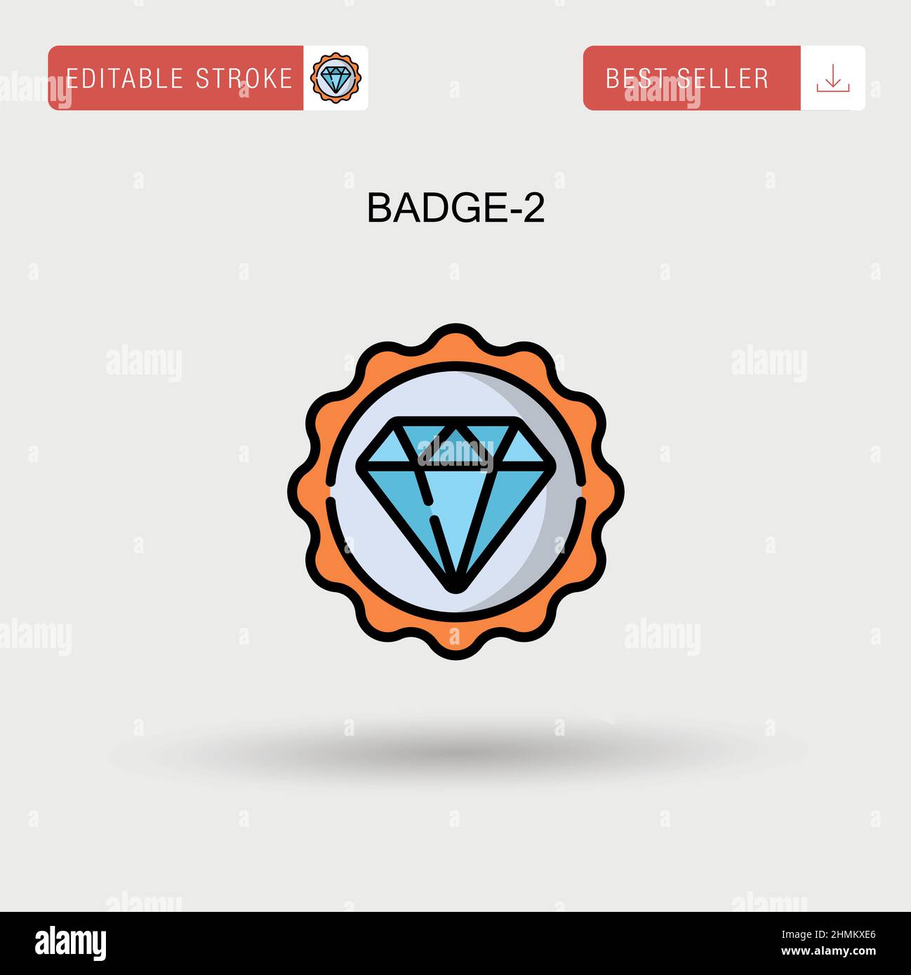 Badge-2 Simple vector icon Stock Vector Image & Art - Alamy