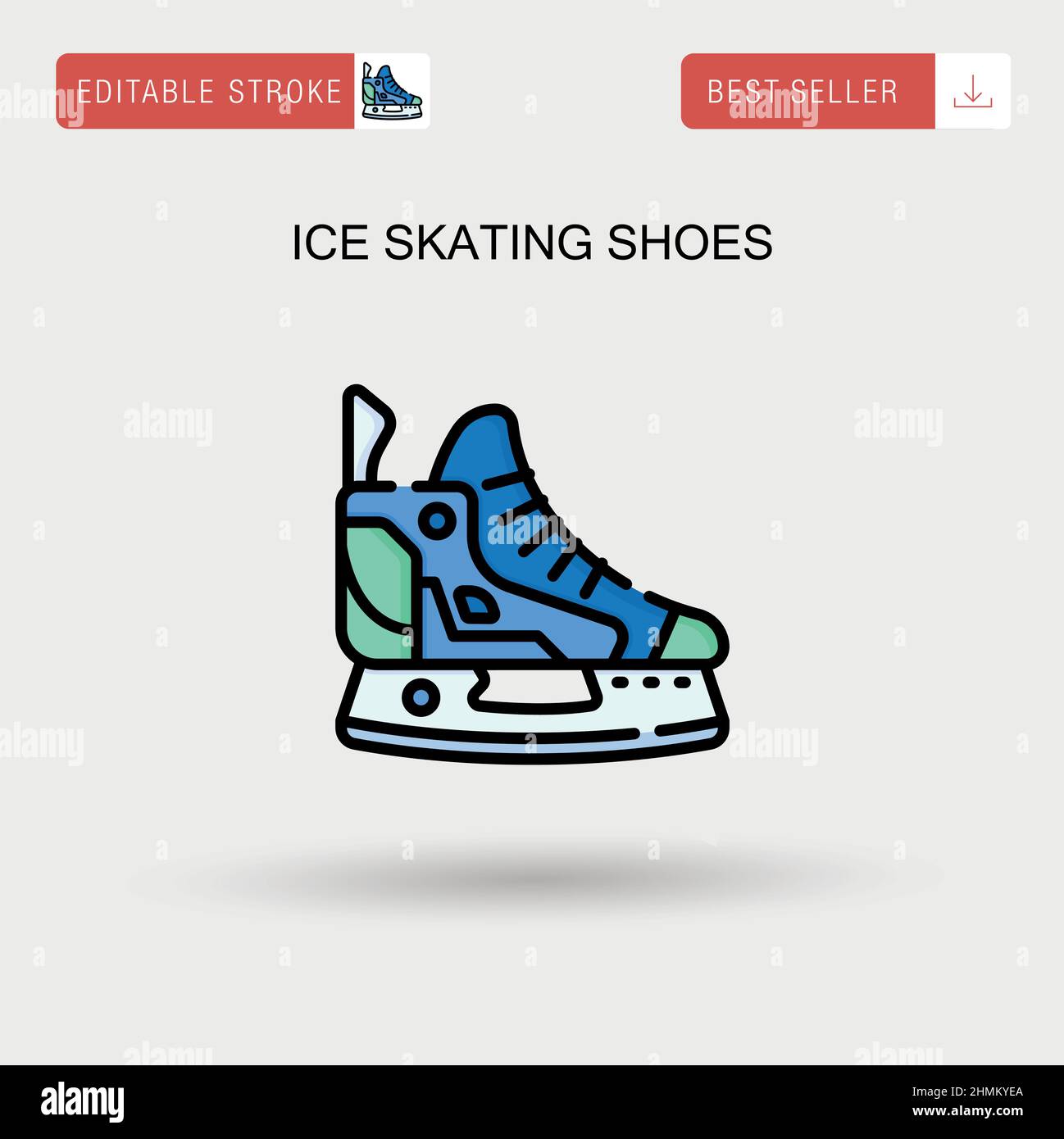 Ice skating shoes Simple vector icon. Stock Vector