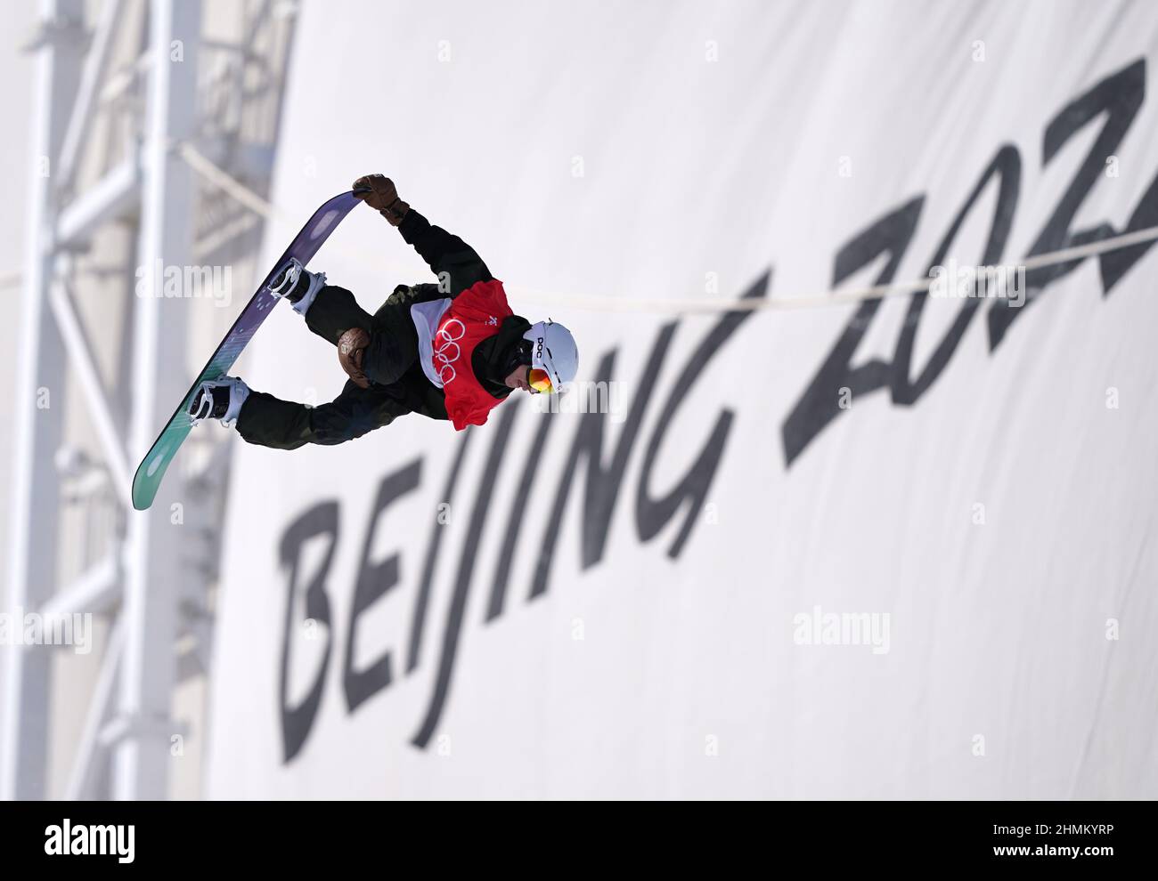 Switzerland's Jan Scherrer in the Men's Snowboard Halfpipe Final during