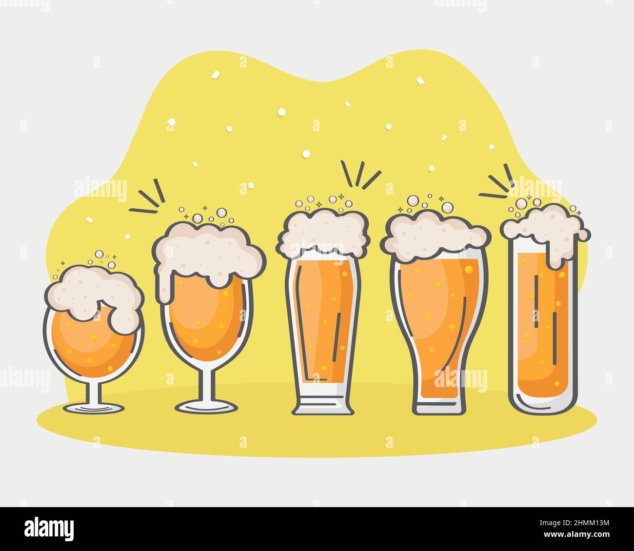beers in glass cups Stock Vector Image & Art Alamy