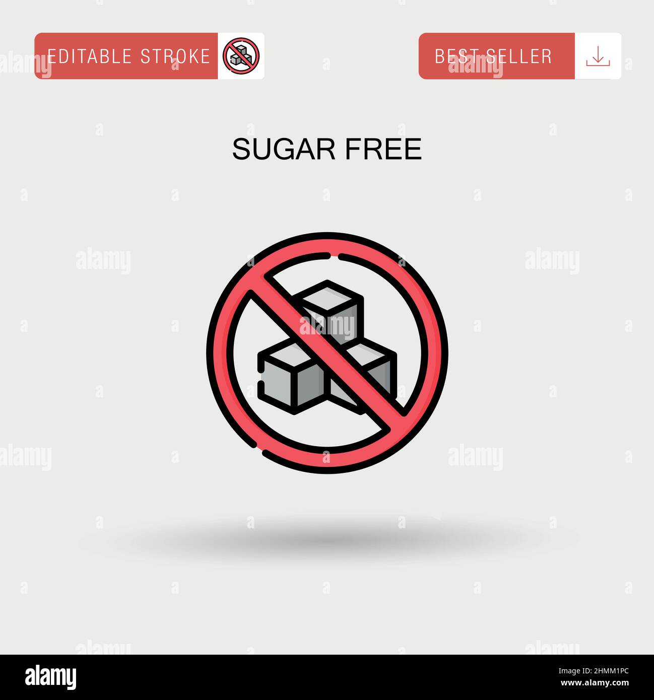 Sugar free Simple vector icon. Stock Vector