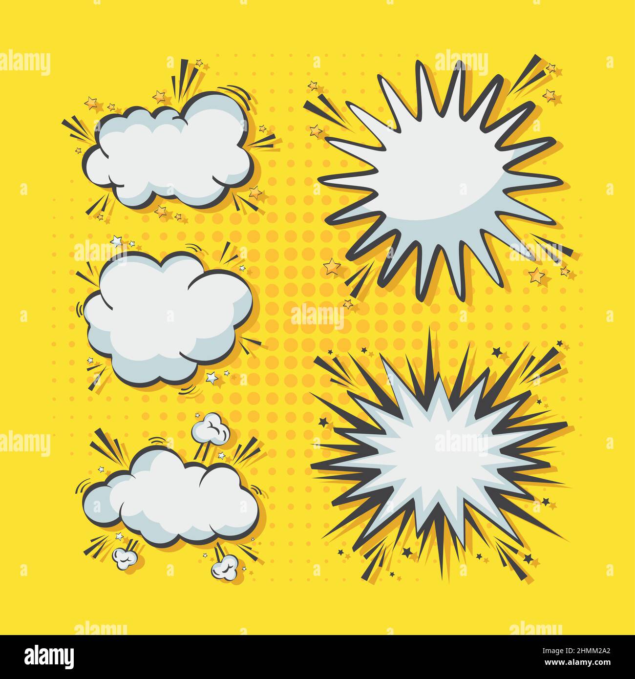 five icons of explosion pop art Stock Vector Image & Art - Alamy