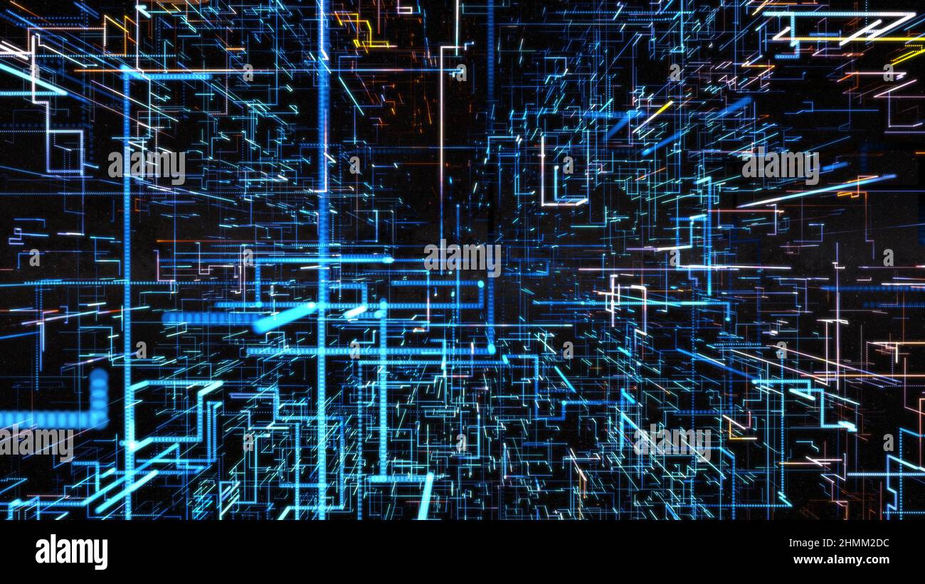 Abstract glowing structure of lines Stock Photo - Alamy