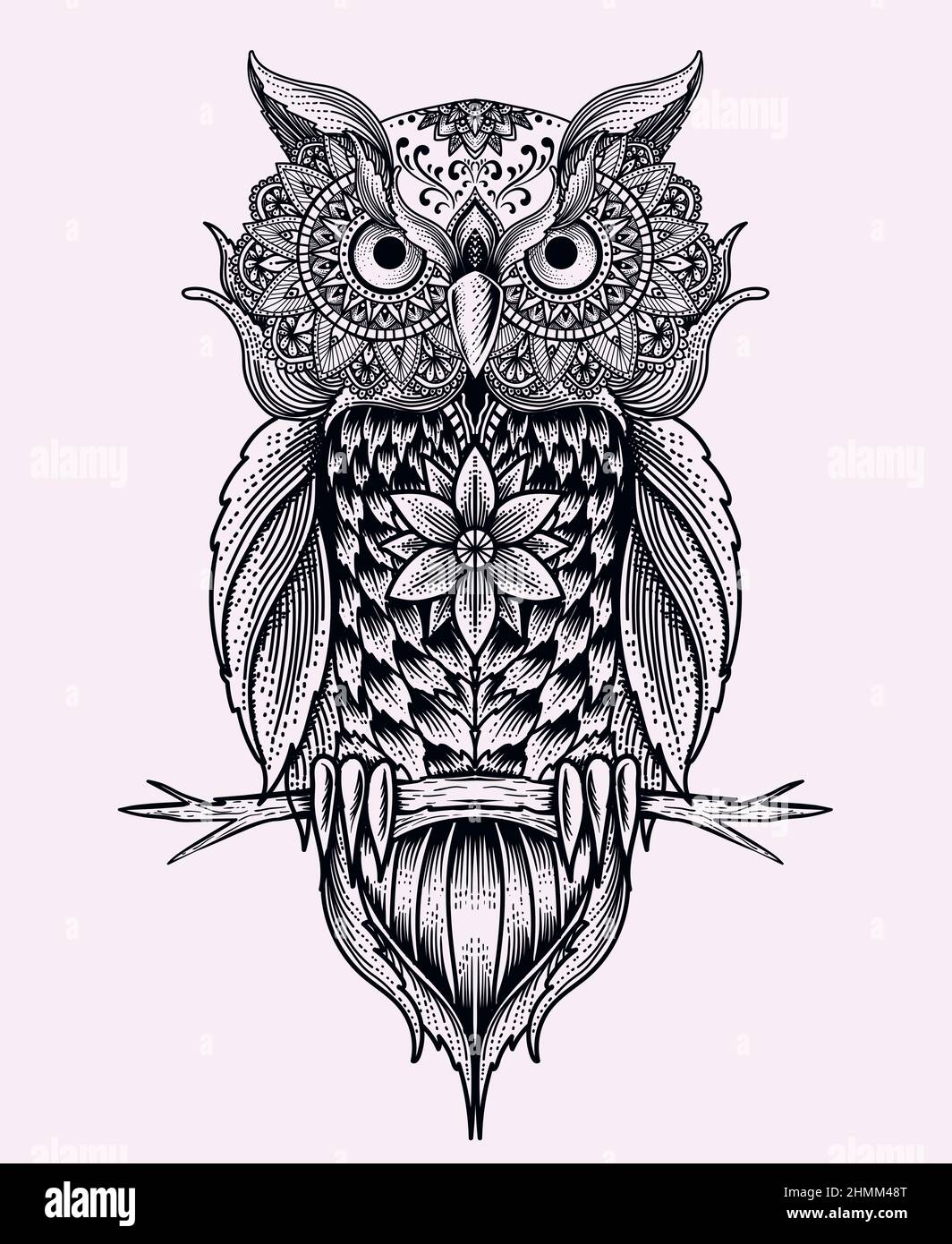 illustration owl bird mandala style Stock Vector Image & Art - Alamy