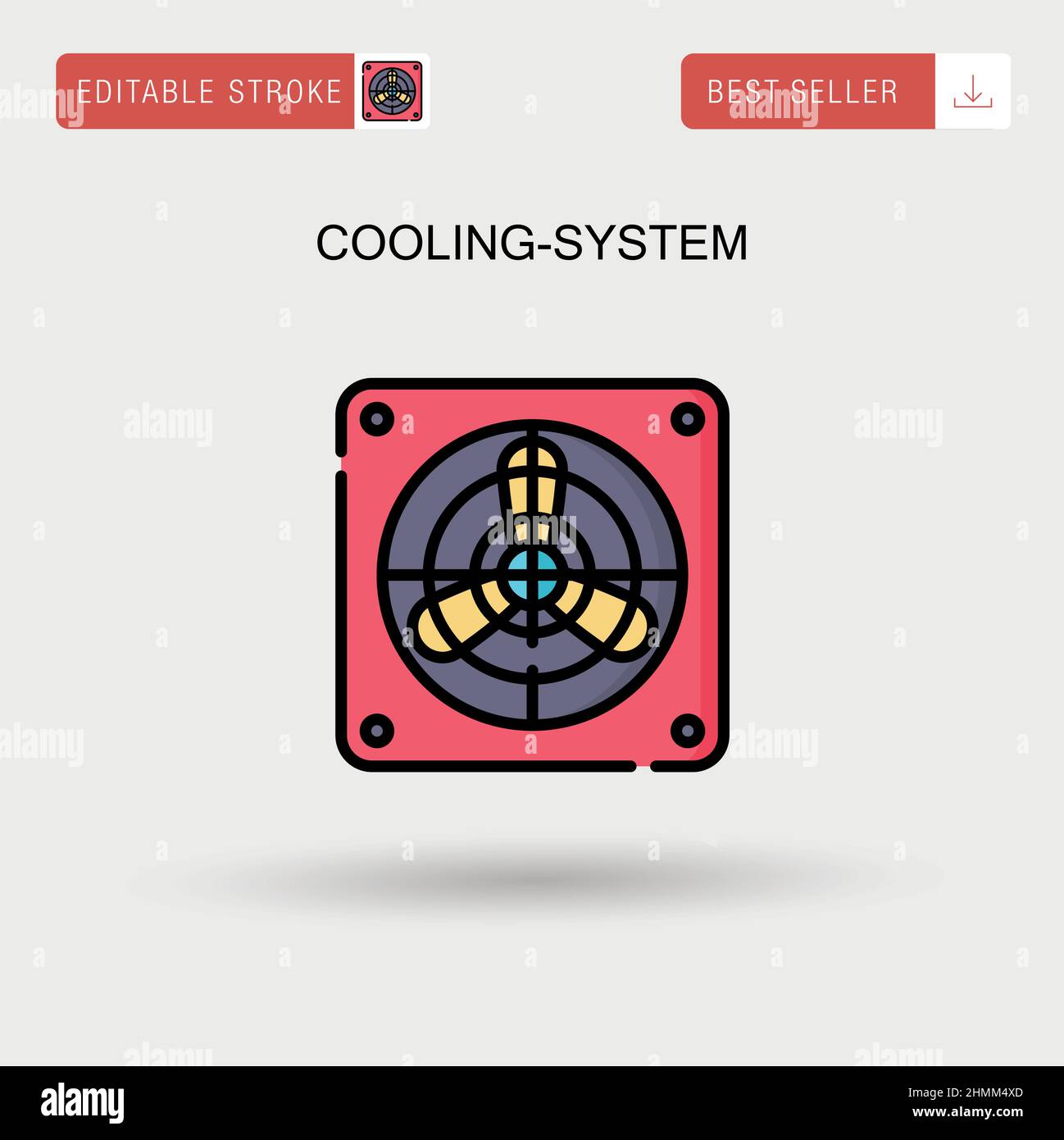 Cooling-system Simple vector icon. Stock Vector