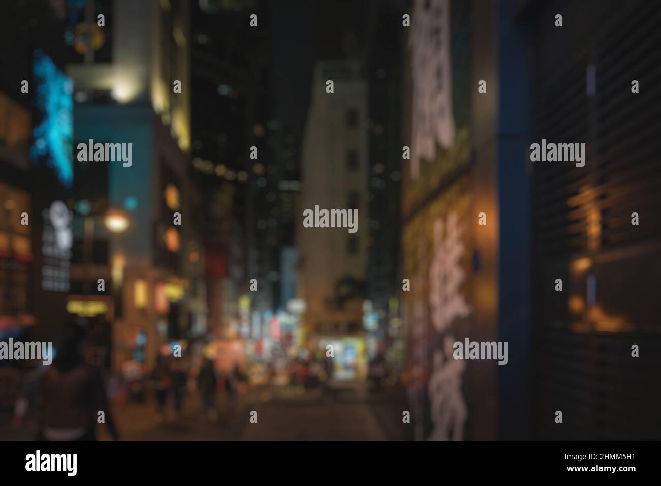 Blurred abstract background of people walking on the street at Night ...