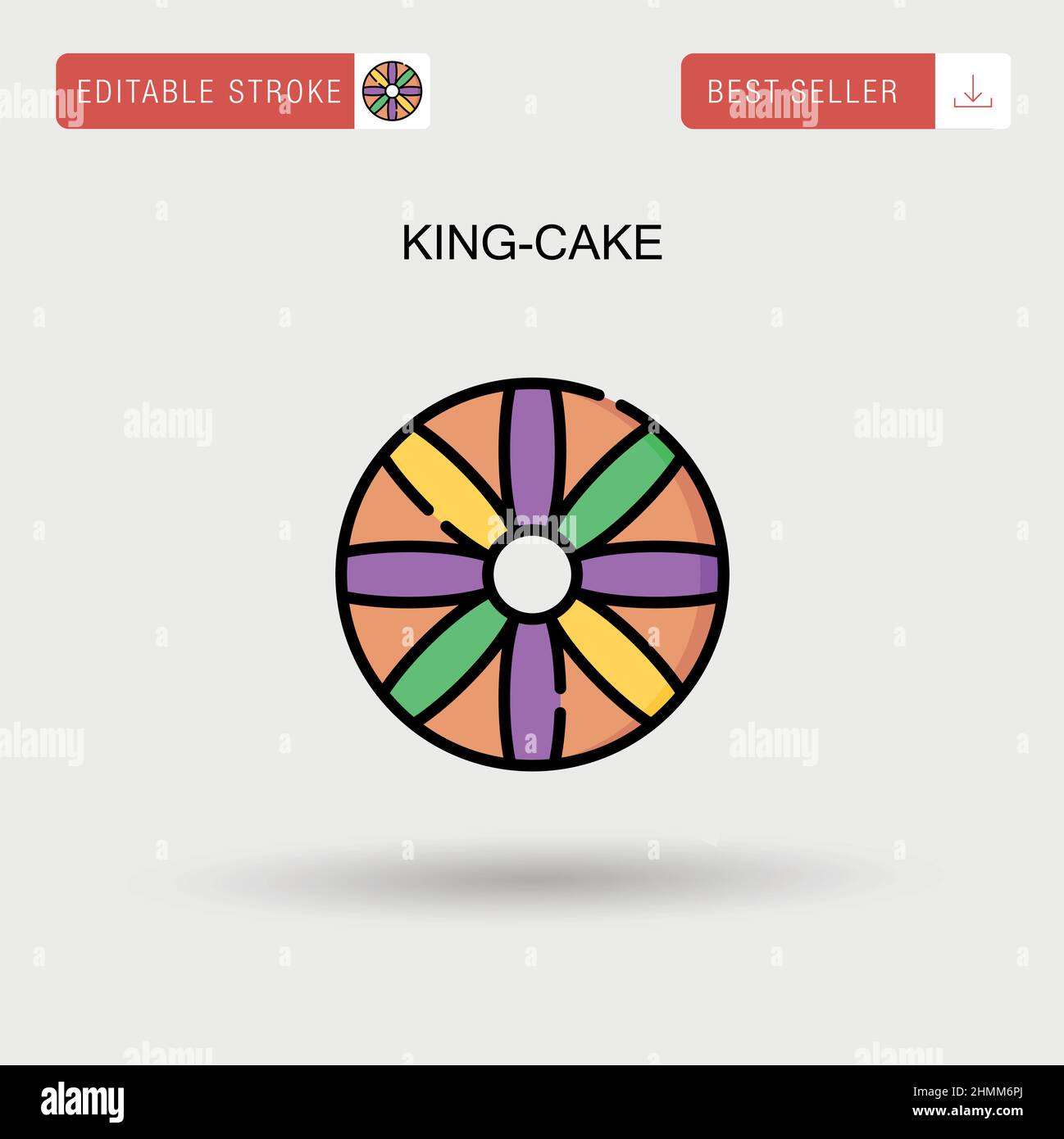 King-cake Simple vector icon. Stock Vector
