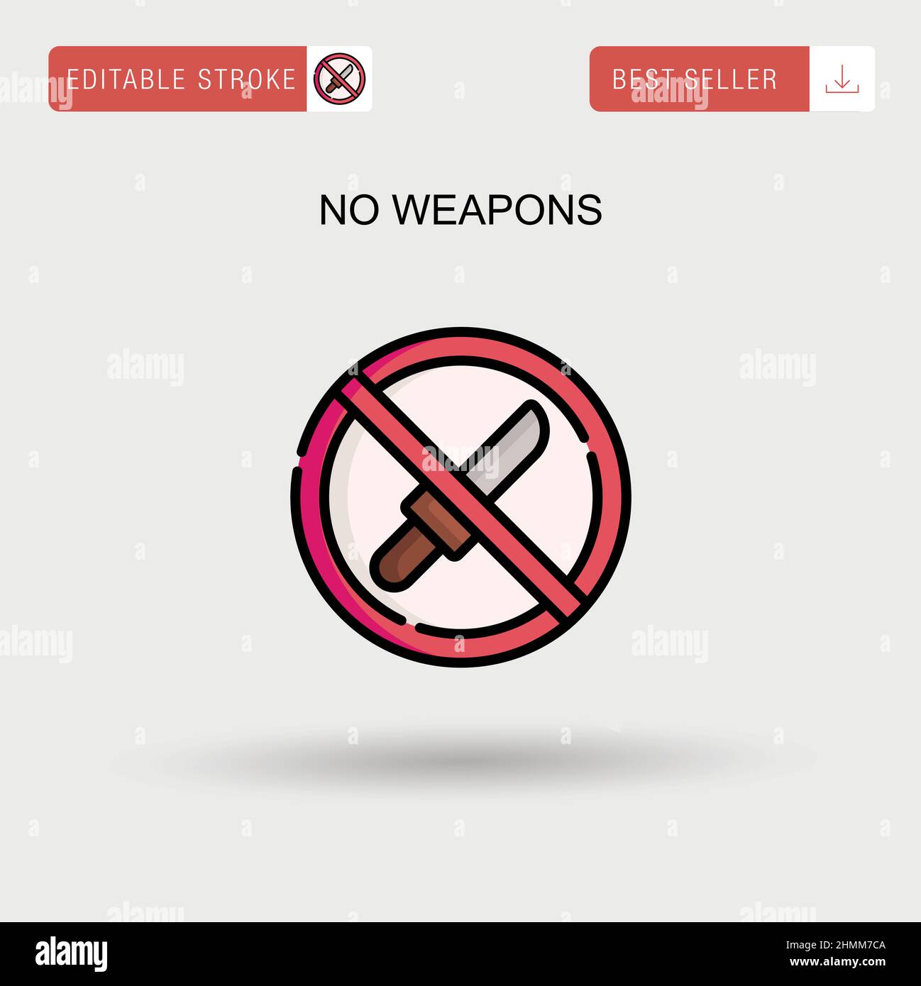 No weapons Simple vector icon. Stock Vector