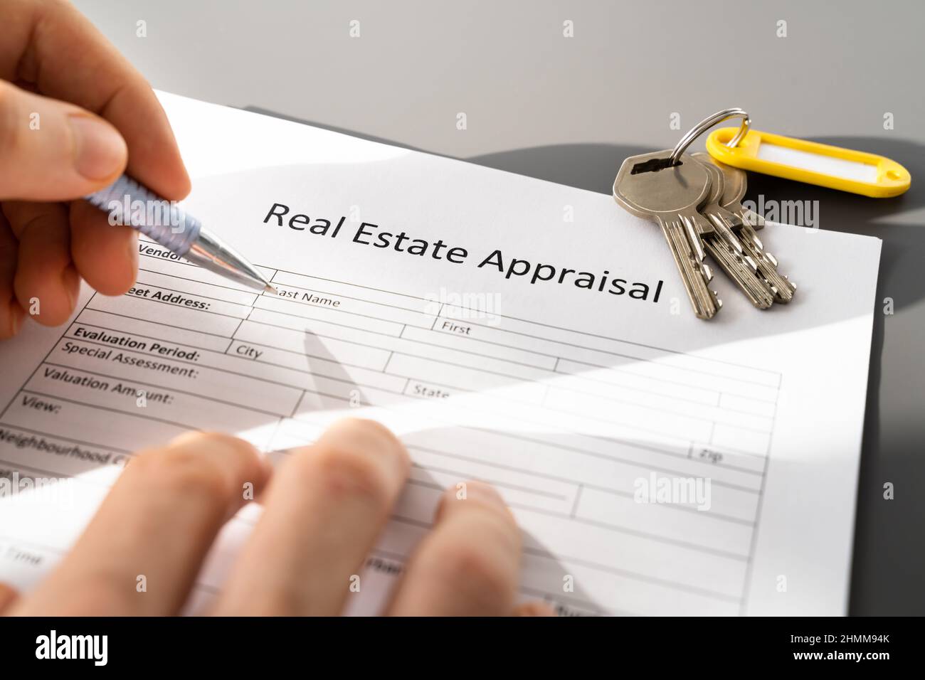 Rental Property Agreement Management. Rent House And Appraisal Stock Photo