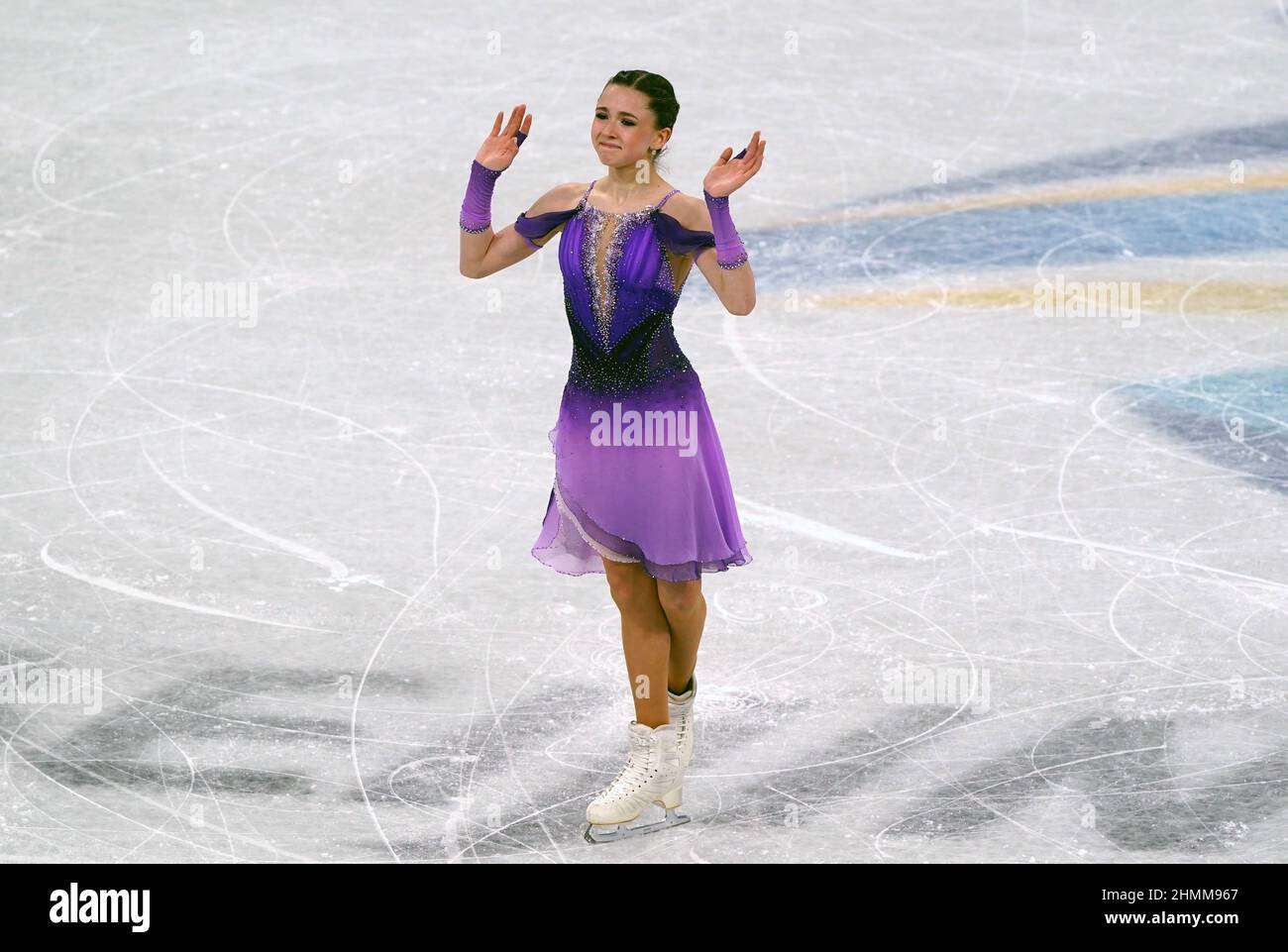File photo dated 06-02-2022 of Kamila Valieva, of the Russian Olympic Committee. Fifteen-year-old Russian figure skater Kamila Valieva tested positive for a banned heart medication in December, the International Testing Agency (ITA) has announced. Issue date: Friday February 11, 2022. Stock Photo
