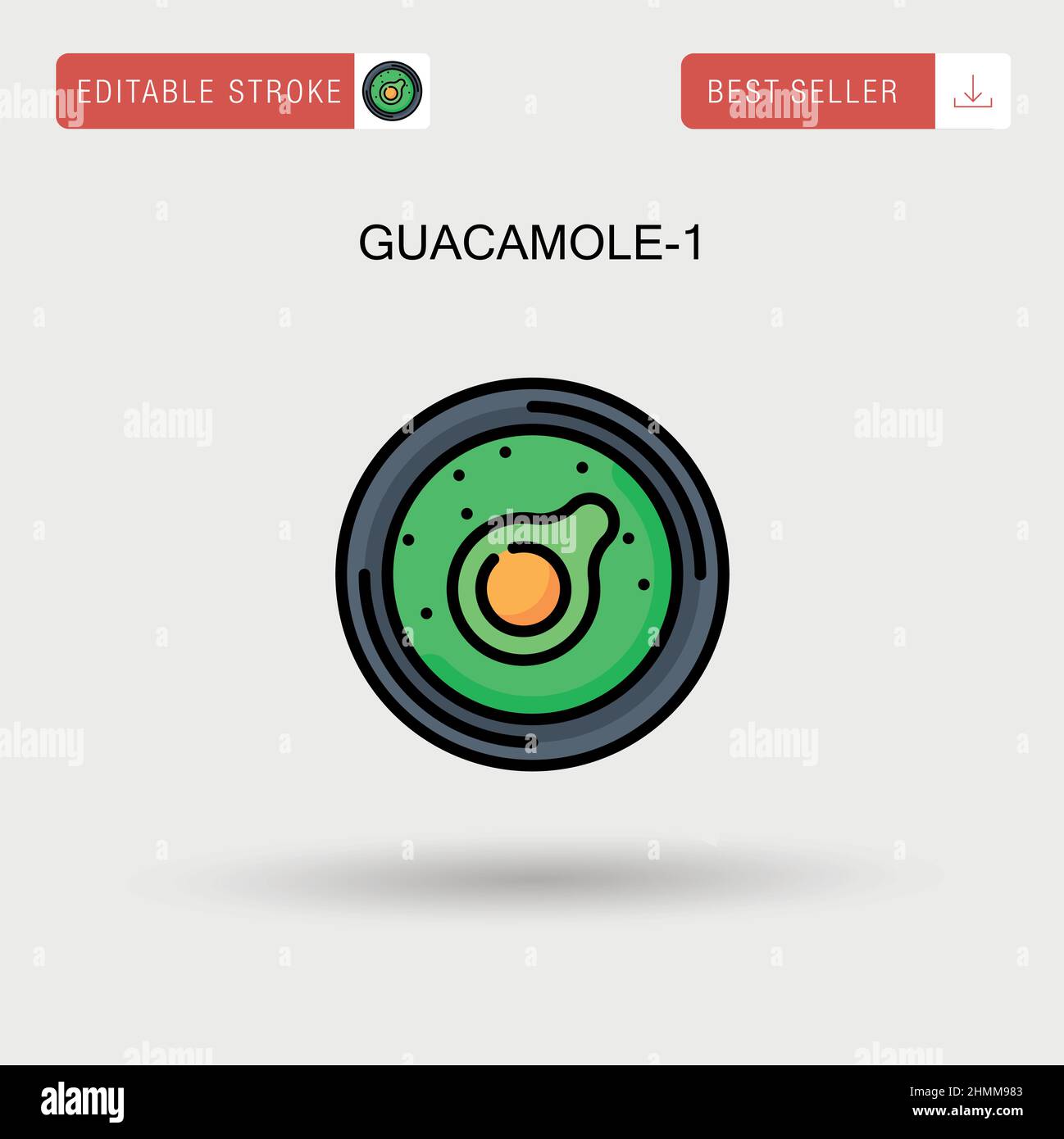 Guacamole-1 Simple vector icon. Stock Vector