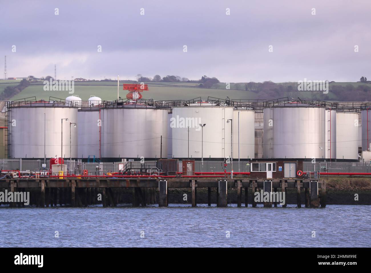 Natural gas storage facilities at Belfast harbour, Northern Ireland