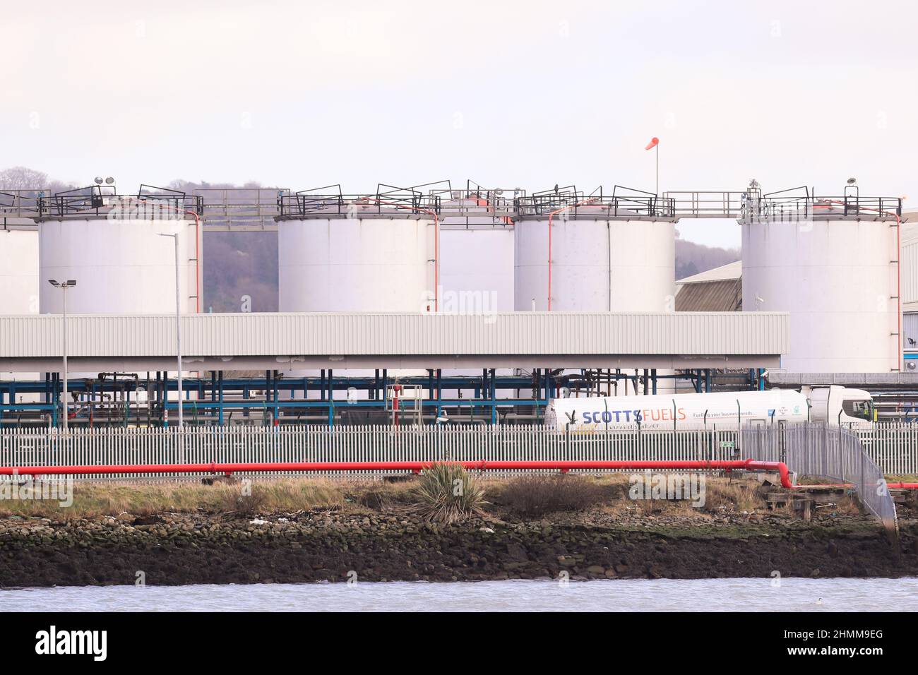Natural gas storage facilities at Belfast harbour, Northern Ireland