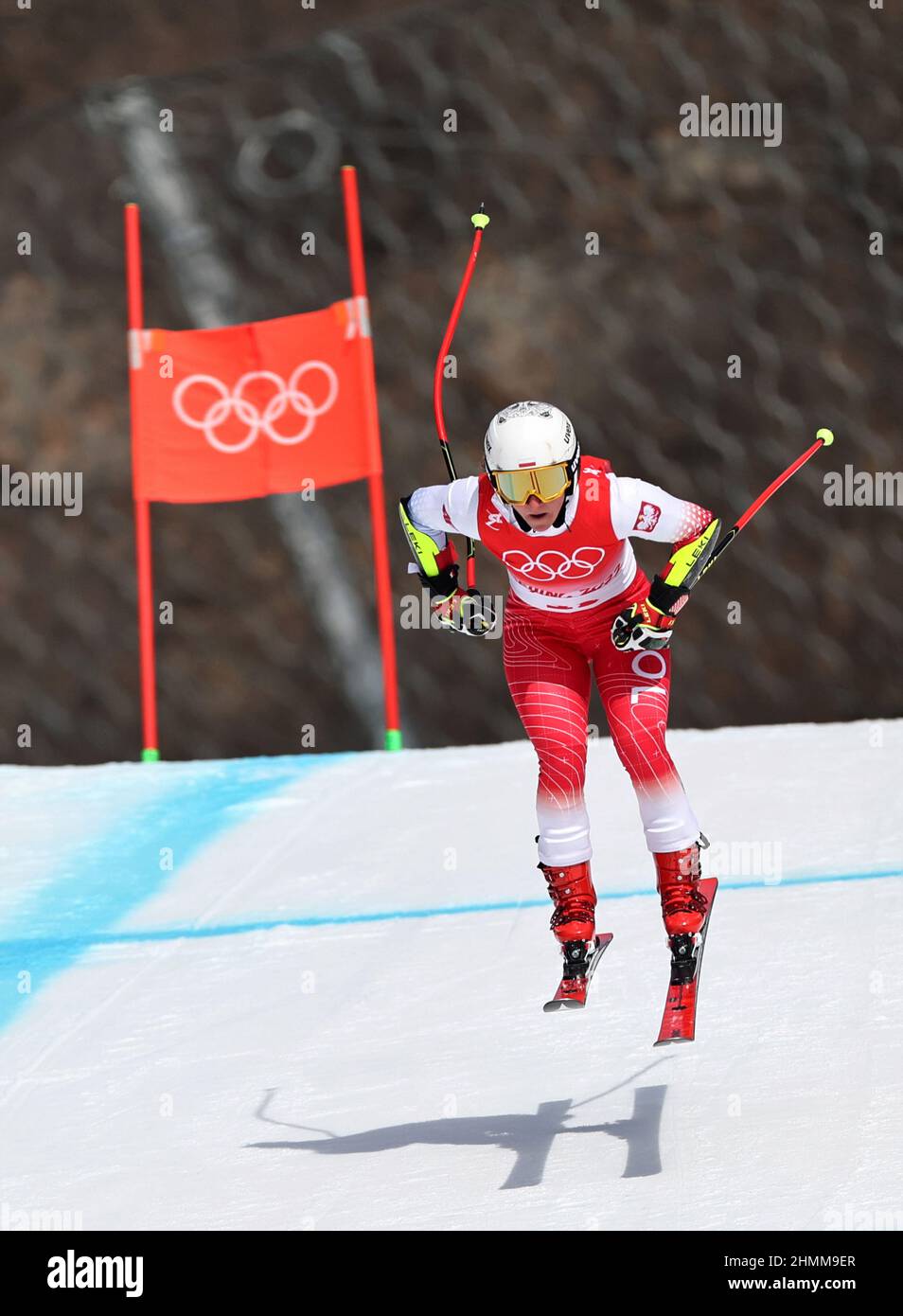 Beijing, China. 11th Feb, 2022. Maryna Gasienica-Daniel of Poland competes during alpine skiing women's Super-G of Beijing 2022 Winter Olympics at National Alpine Skiing Centre in Yanqing District, Beijing, capital of China, Feb. 11, 2022. Credit: Chen Bin/Xinhua/Alamy Live News Stock Photo
