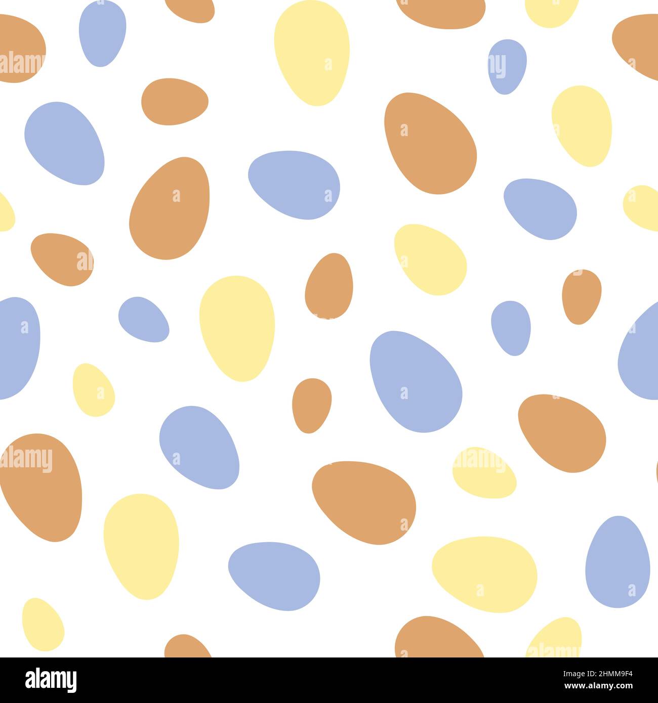 Happy Easter seamless pattern with colorful eggs on white background ...