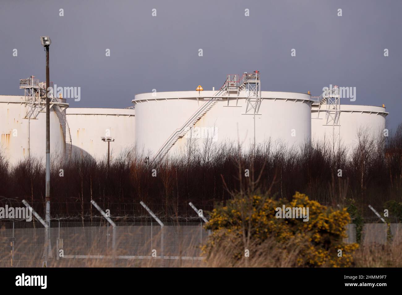 Natural gas storage facilities at Belfast harbour, Northern Ireland