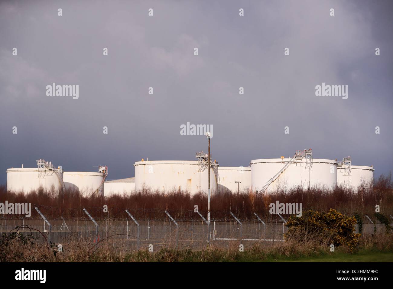 Natural gas storage facilities at Belfast harbour, Northern Ireland