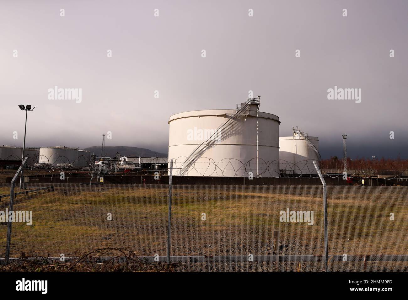 Natural gas storage facilities at Belfast harbour, Northern Ireland