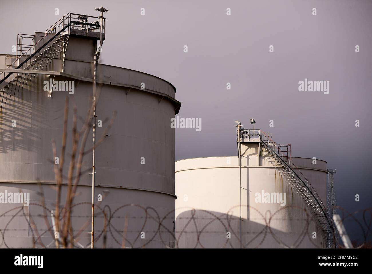 Natural gas storage facilities at Belfast harbour, Northern Ireland