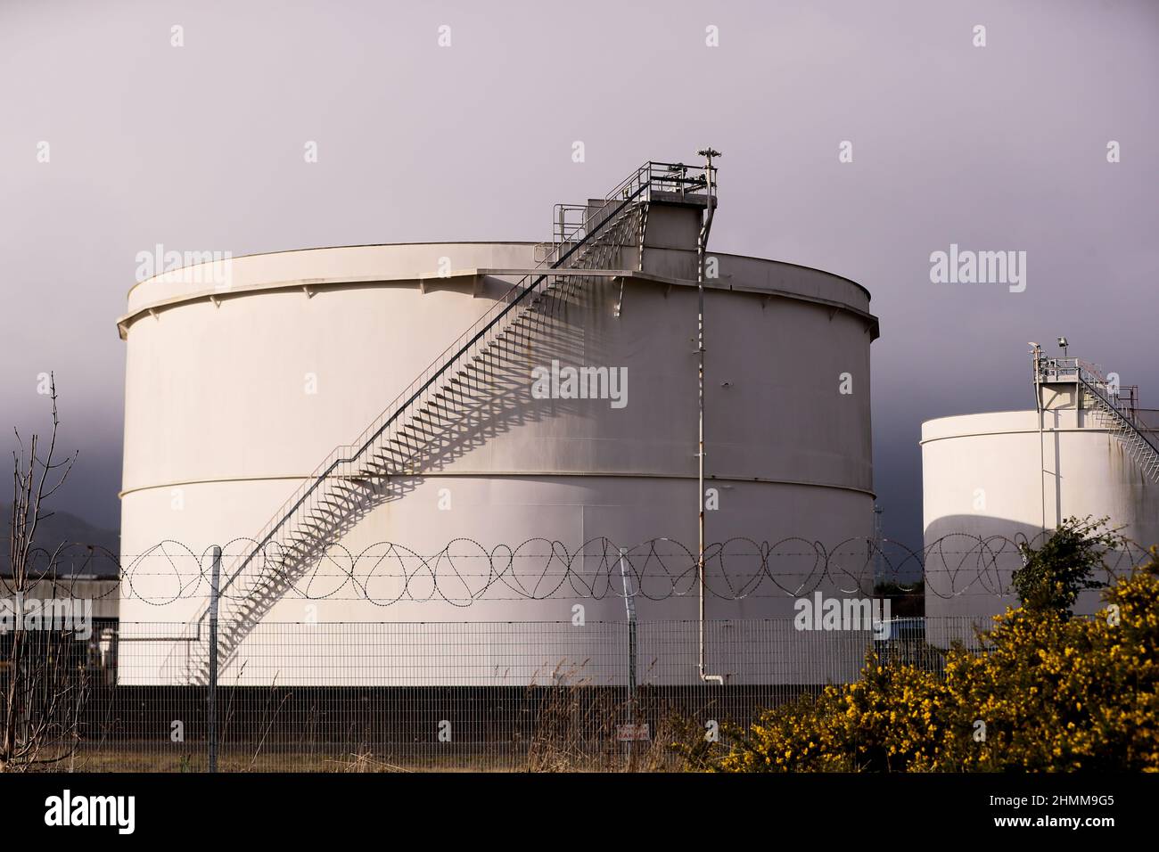 Natural gas storage facilities at Belfast harbour, Northern Ireland