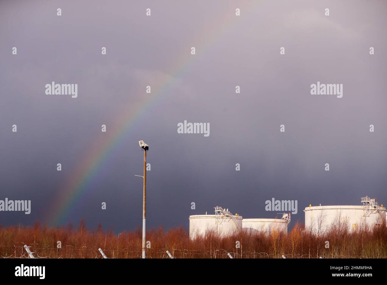 Natural gas storage facilities at Belfast harbour, Northern Ireland
