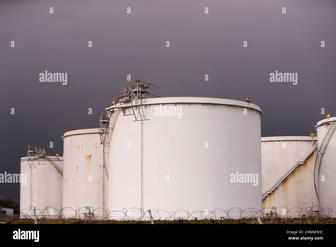 Natural gas storage facilities at Belfast harbour, Northern Ireland