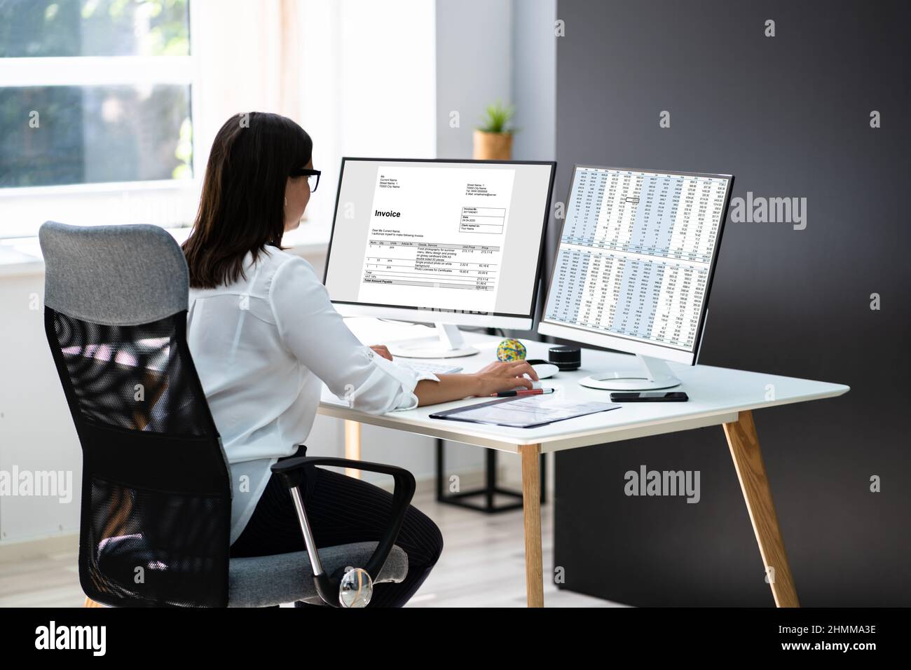 Audit And Medical Billing Data Coding On Multiple Computer Screens ...