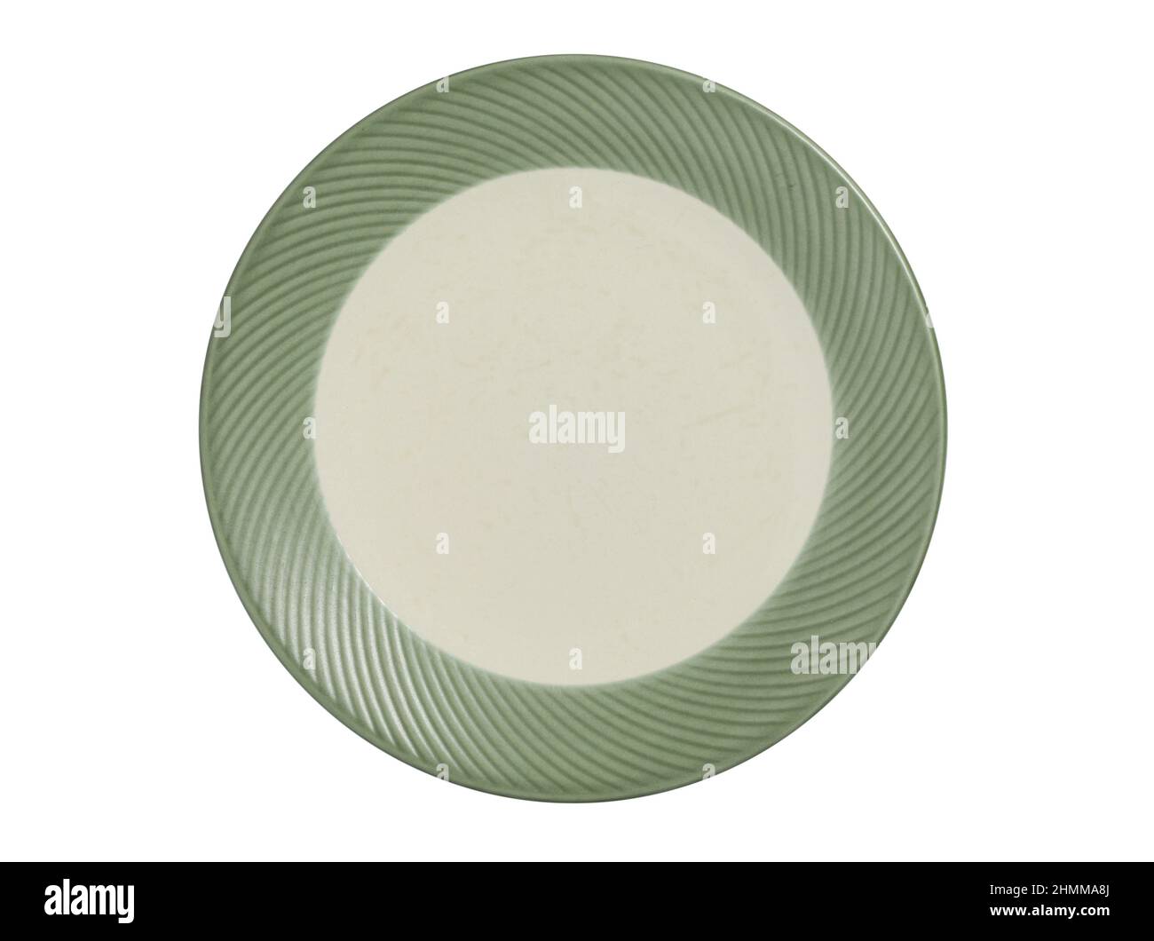 Empty old plate isolated on white background, top view Stock Photo - Alamy