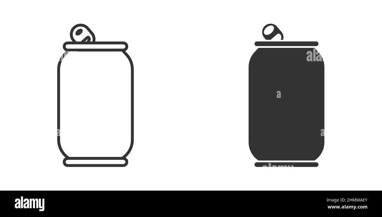 Soda can icon in flat style. Drink bottle vector illustration on