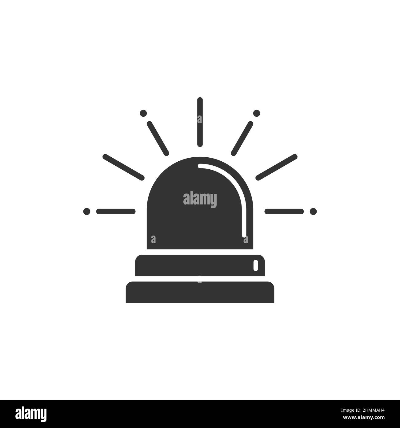 Emergency alarm icon in flat style. Alert lamp vector illustration on