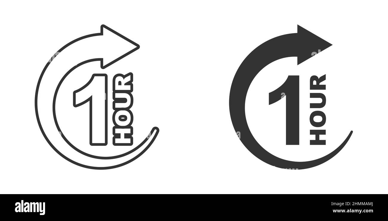 Stopwatch icon 1 hour Royalty Free Vector Image