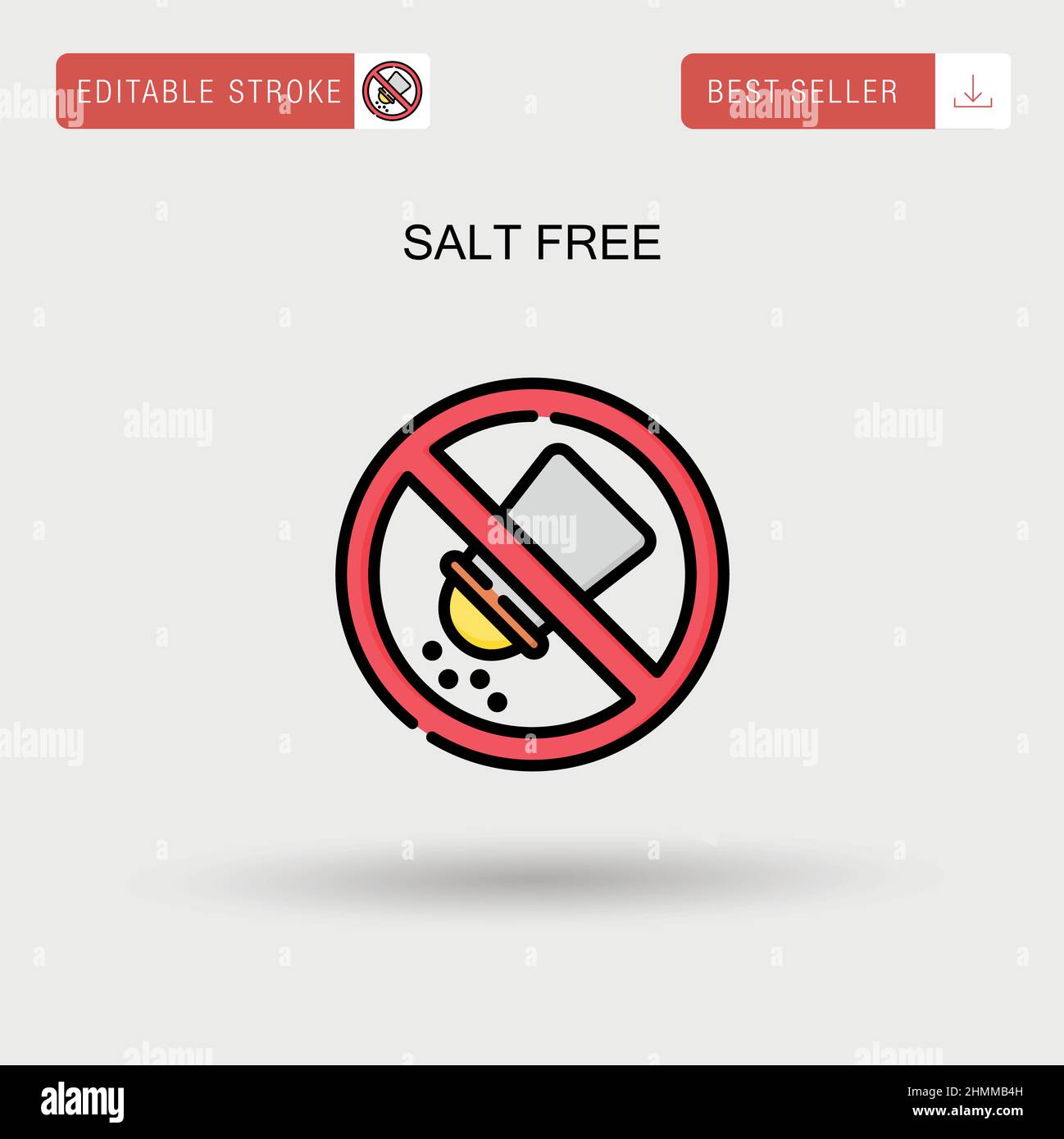 Salt free Simple vector icon. Stock Vector