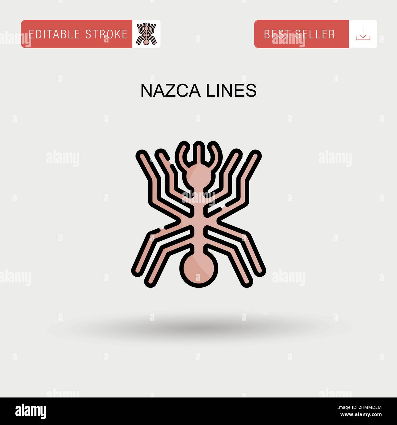 Nazca lines Simple vector icon. Stock Vector