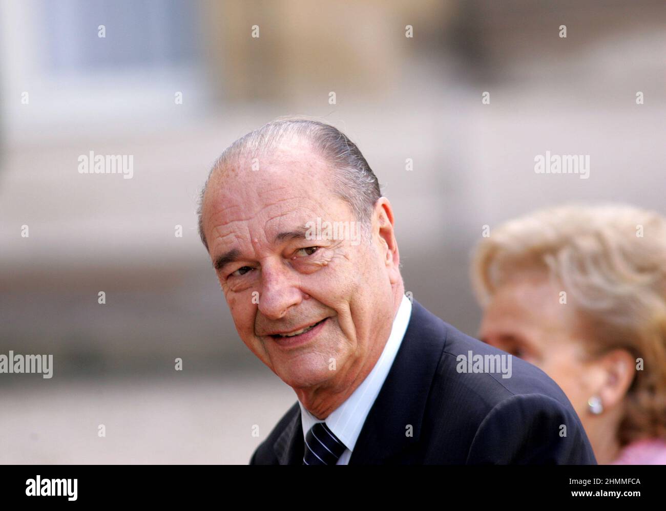 Paris (France): Jacques and Bernadette Chirac at the Elysée Palace on March 27, 2006 Stock Photo
