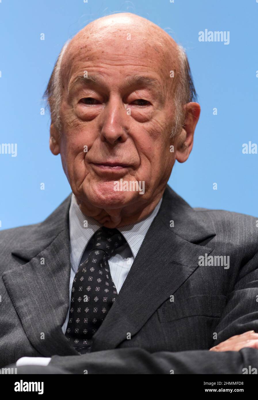 Belgium, Brussels, on October 10, 2013: ÒReinvent EuropeÓ, an event organized by the magazine Le Nouvel Observateur, with Valery Giscard d'Estaing, former President of the French Republic Stock Photo