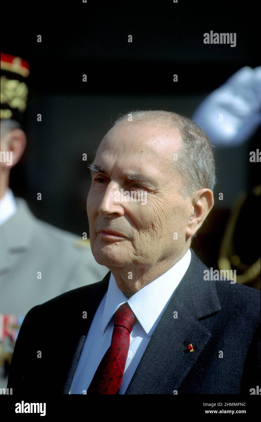 Official visit of Franois Mitterrand, President of the French Republic, to Bourges on March 24,1995 Stock Photo
