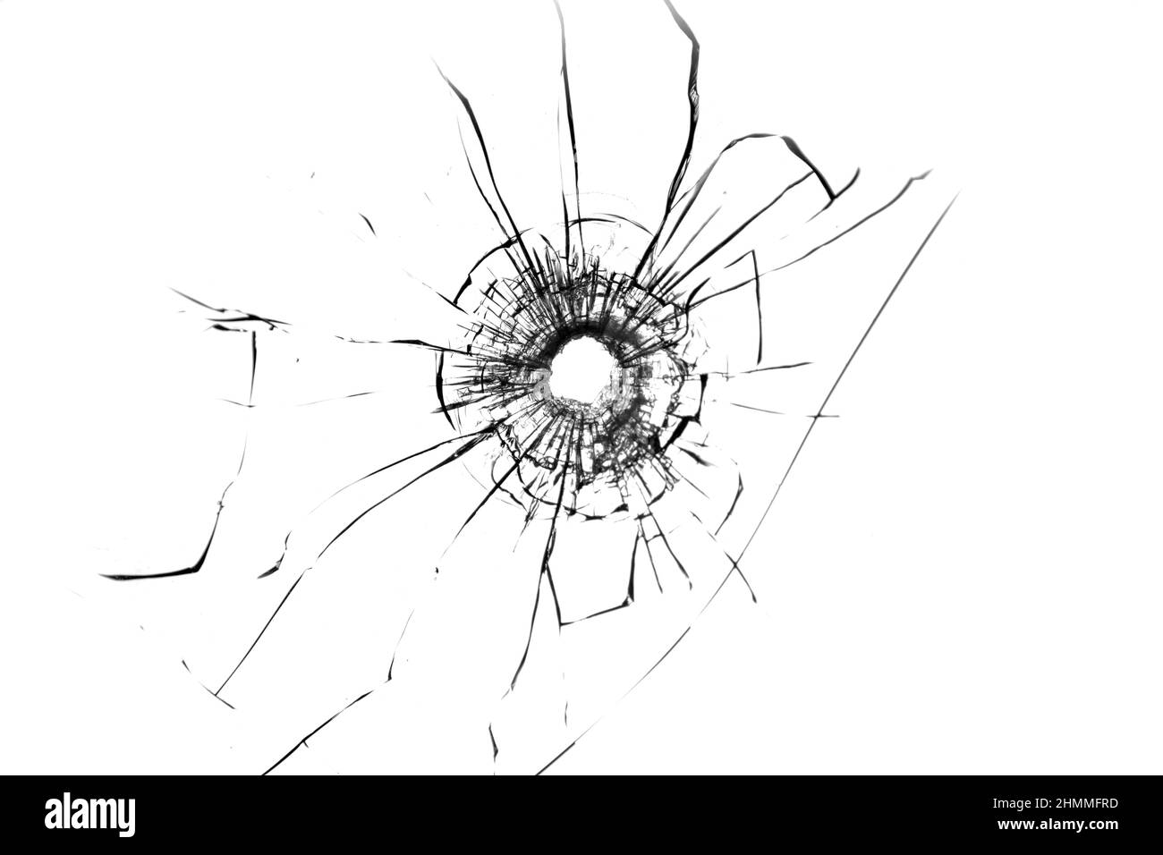 The texture of broken glass. Bullet hole Stock Photo - Alamy