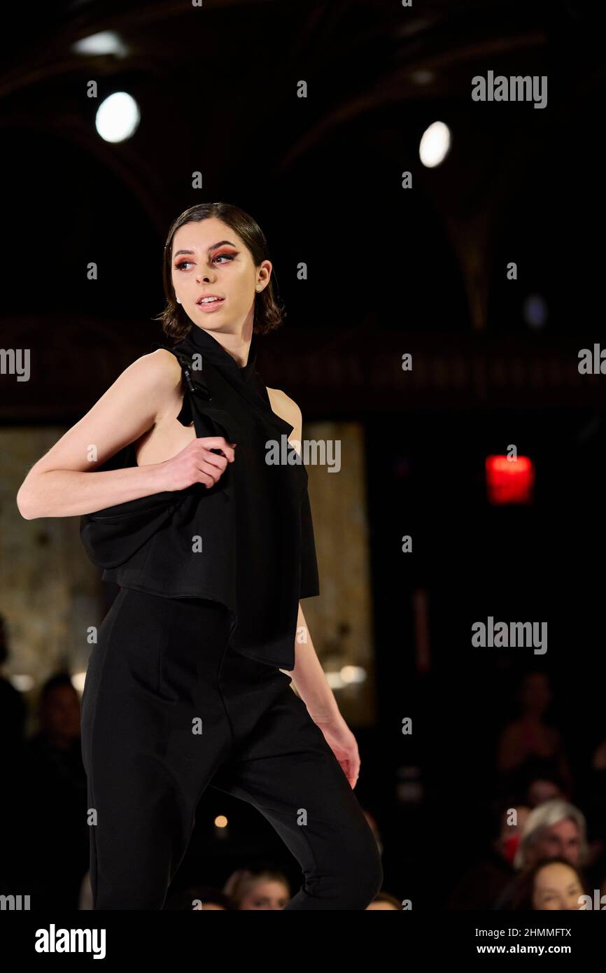 New York, New York, USA. 10th Feb, 2022. Sohomuse & Runway7 first annual Runway Muse competition of young fashion design students. Designer Lisa Husberg (Credit Image: © Mark J. Sullivan/ZUMA Press Wire) Stock Photo