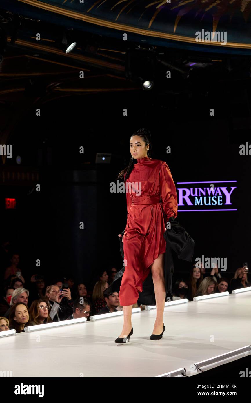 New York, New York, USA. 10th Feb, 2022. Sohomuse & Runway7 first annual Runway Muse competition of young fashion design students. Designer Lisa Husberg (Credit Image: © Mark J. Sullivan/ZUMA Press Wire) Stock Photo