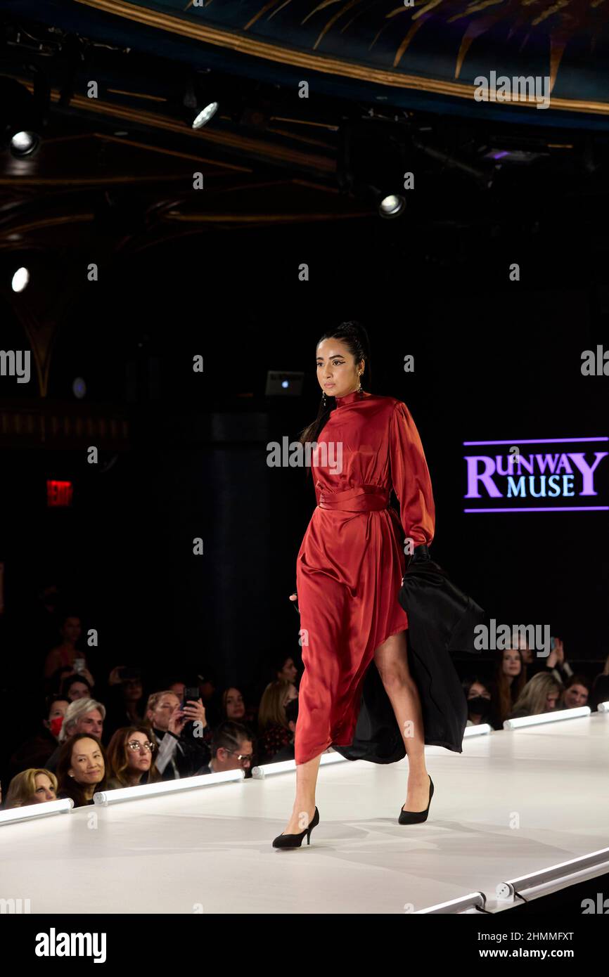 New York, New York, USA. 10th Feb, 2022. Sohomuse & Runway7 first annual Runway Muse competition of young fashion design students. Designer Lisa Husberg (Credit Image: © Mark J. Sullivan/ZUMA Press Wire) Stock Photo