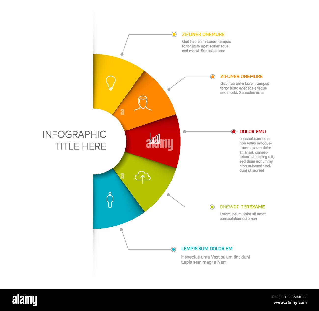 Vector multipurpose Infographic template with five elements