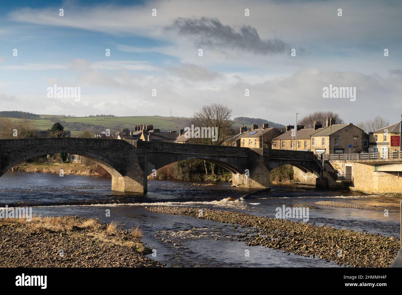 Haydon Bridge, a village on the River Tyne in Northumberland, UK Stock Photo