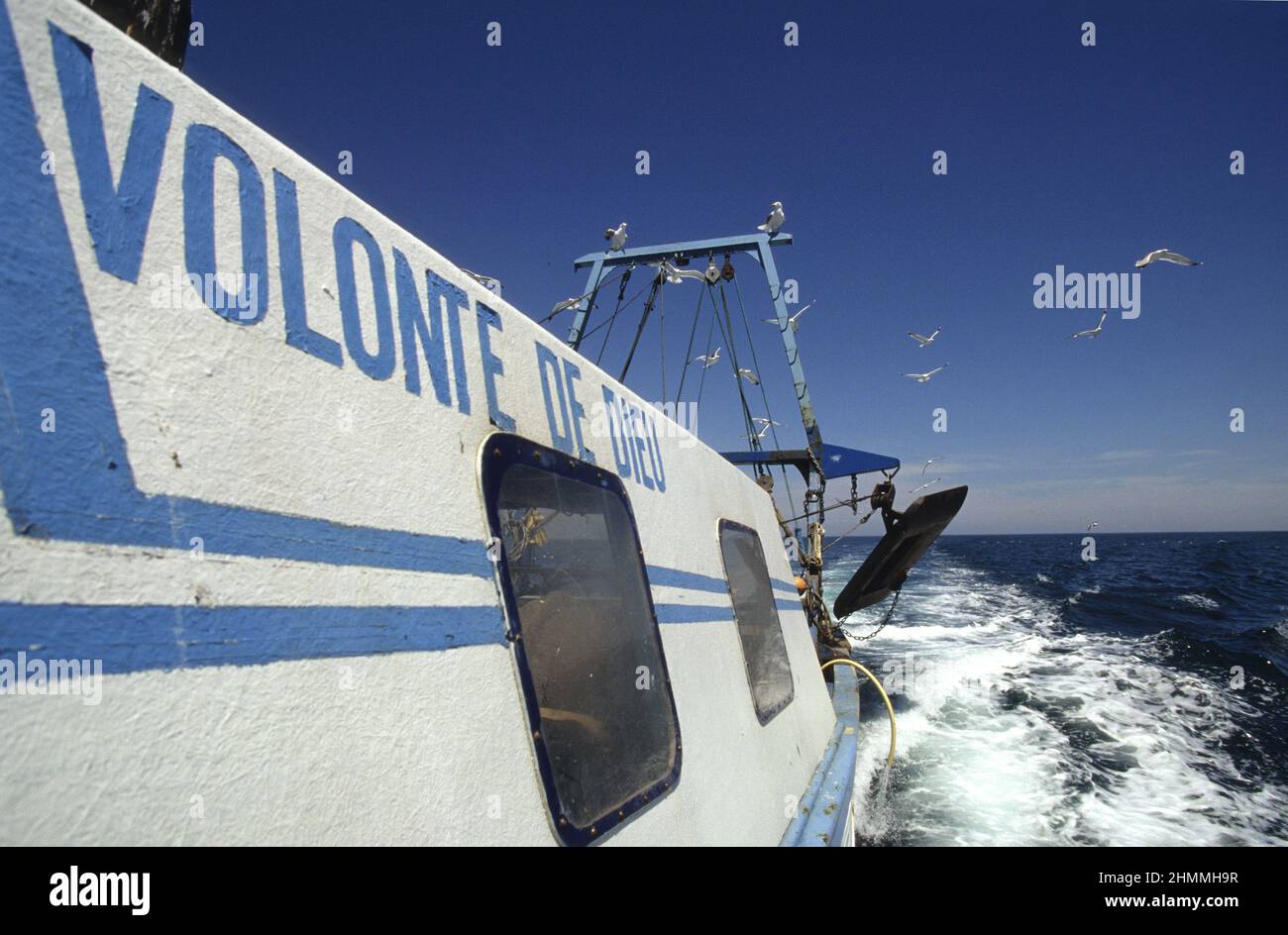 Trawler fishing boat France mediterranea sea Stock Photo