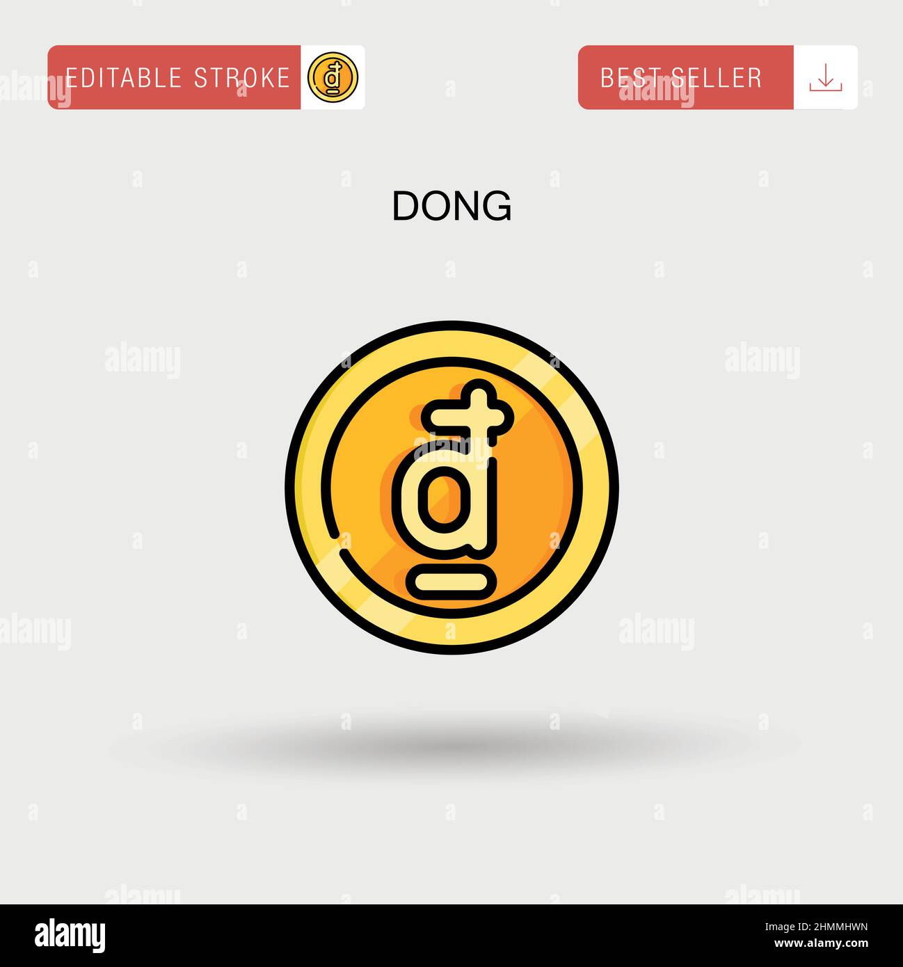 Dong Simple vector icon. Stock Vector