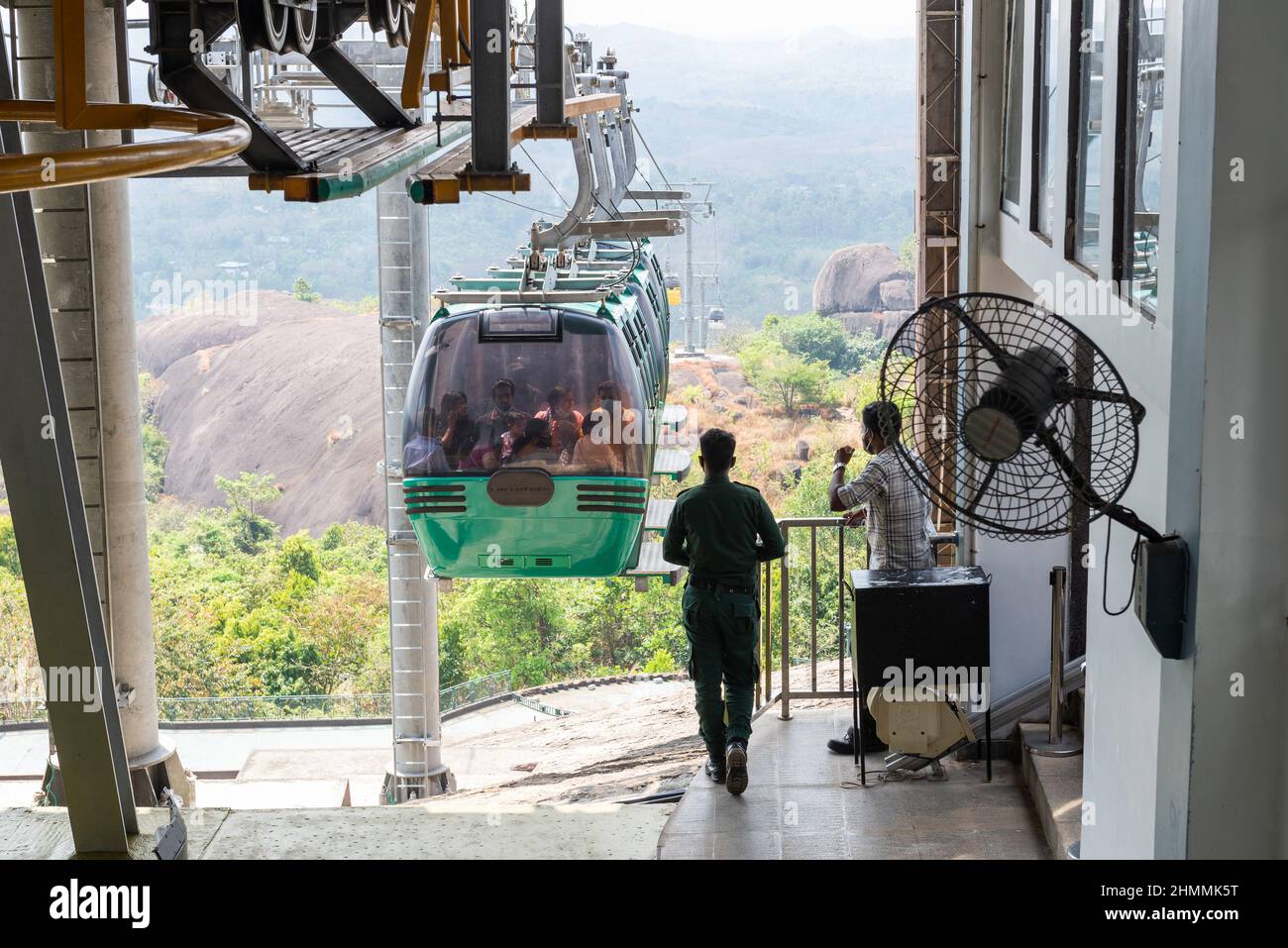 Kollam, India - January 2022: The cable car to reach the Jatayu Earth Centre Nature Park Stock Photo