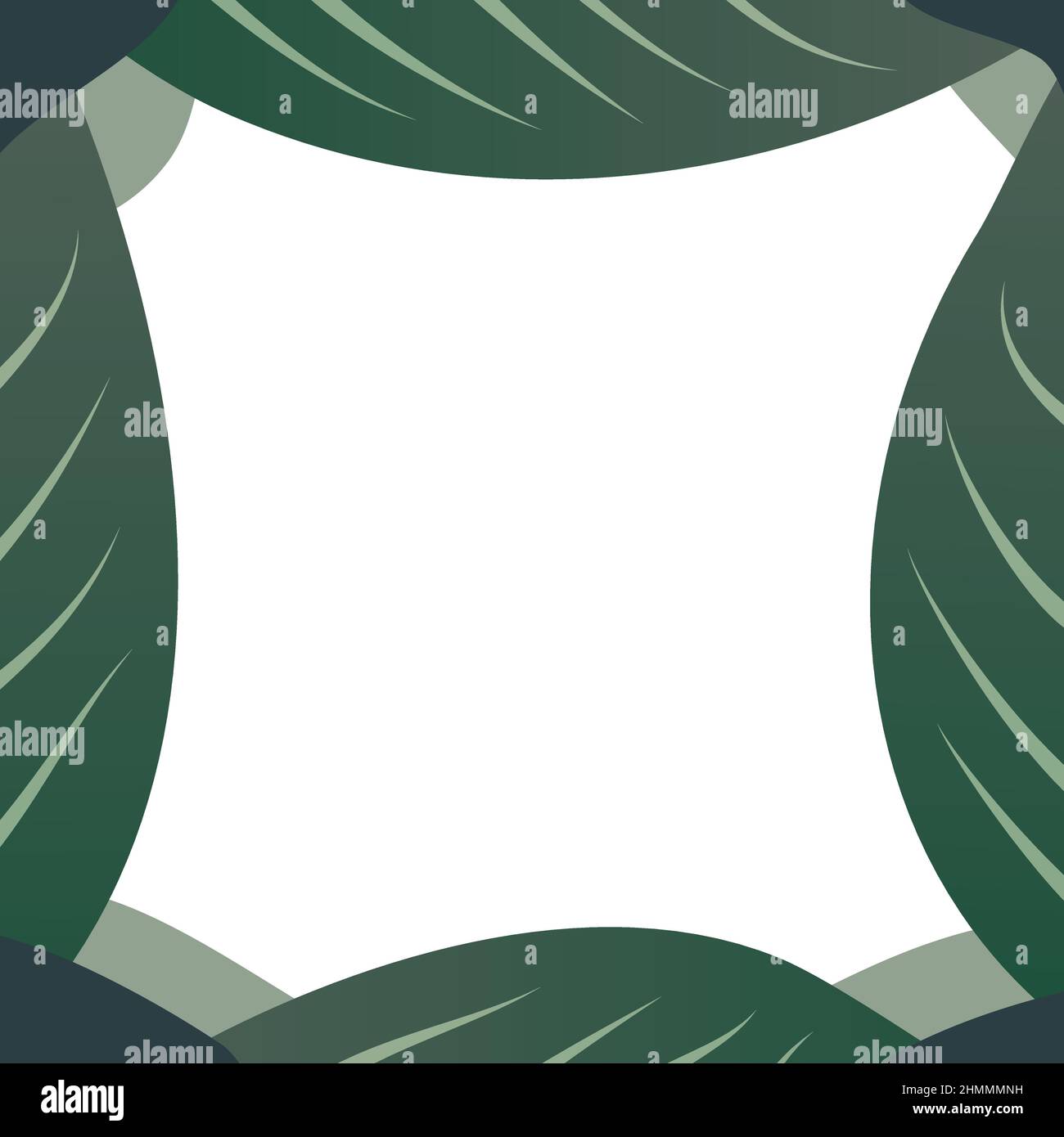 Dark Green Leaf Template Banner. Vector Illustration. Stock Vector