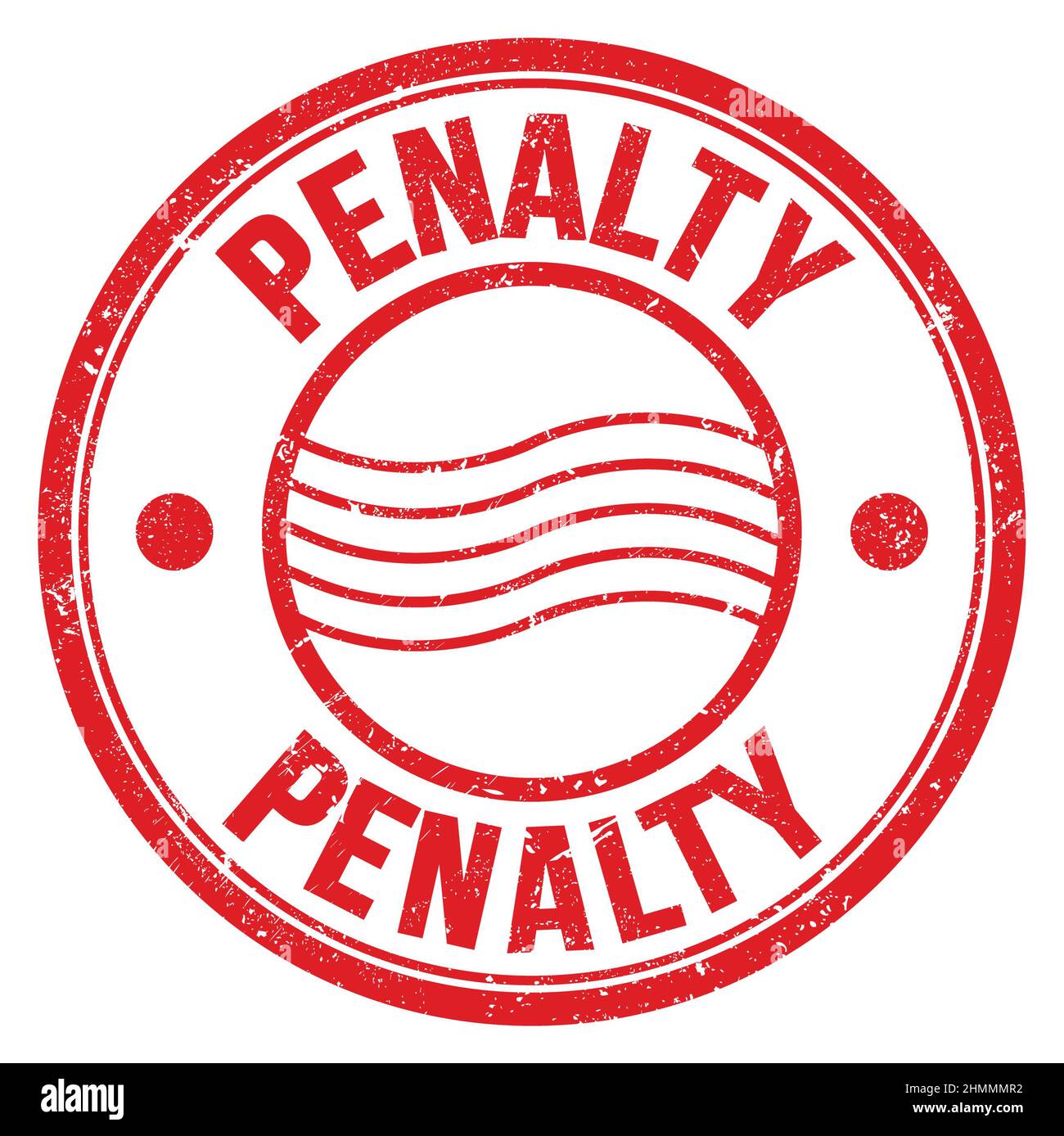 PENALTY word written on red round postal stamp sign Stock Photo Alamy