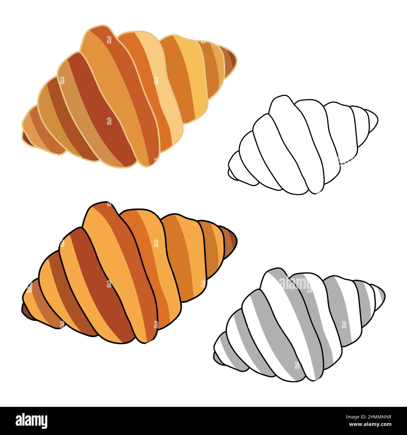 Croissant isolated on white background. Vector Illustration Stock Vector